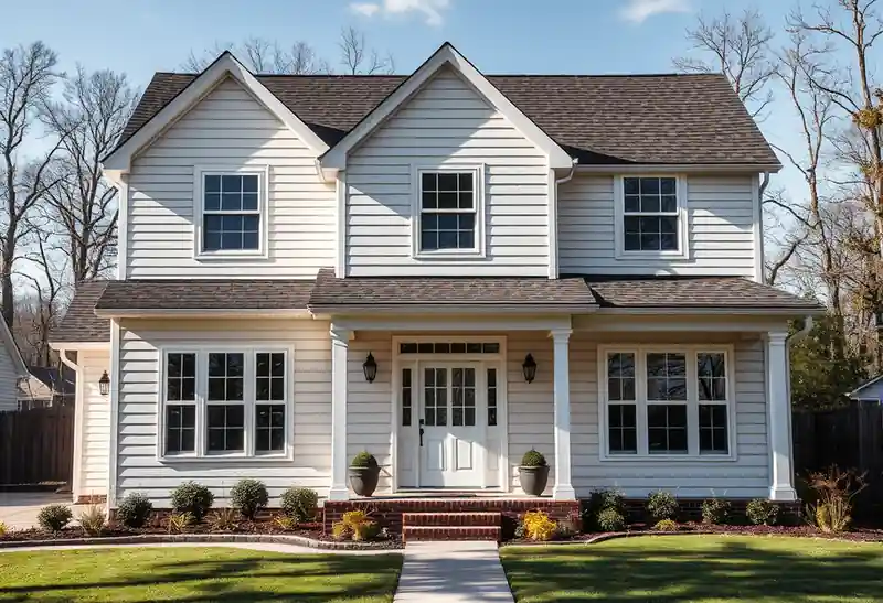 Illustration of house with new horizontal lap siding in a 1995-era home