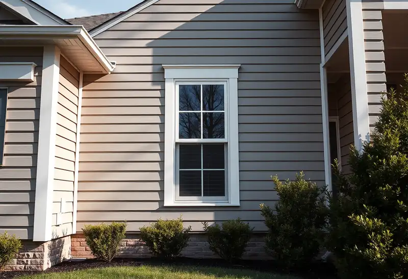 Illustration of house with new horizontal lap siding in a 1995-era home