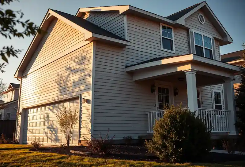 Illustration of house with new horizontal lap siding in a 1995-era home