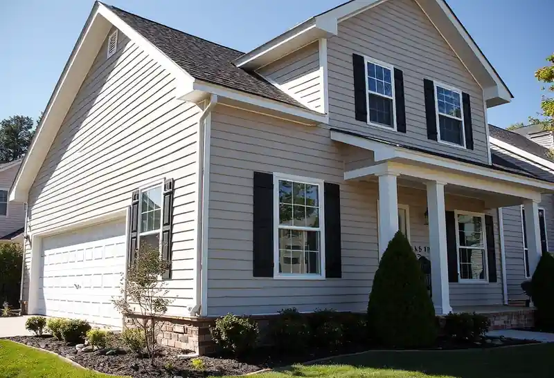 Illustration of house with new horizontal lap siding, as found in 1995-era homes