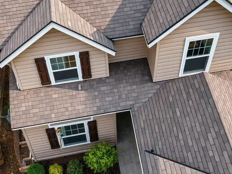 Illustration of close-up of materials and finishes of house with new horizontal lap siding, as found
