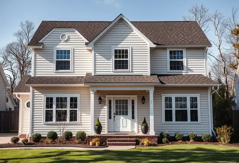 Illustration of house with new horizontal lap siding, as found in 1995-era homes