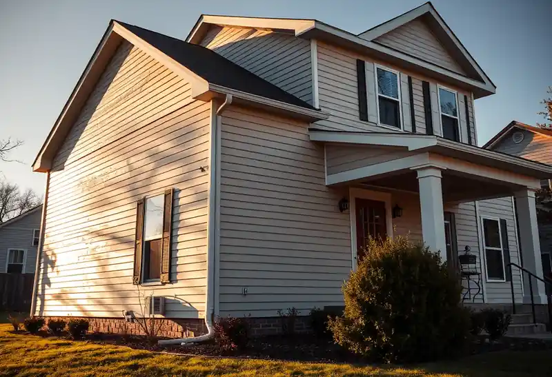 Illustration of house with new horizontal lap siding, as found in 1995-era homes